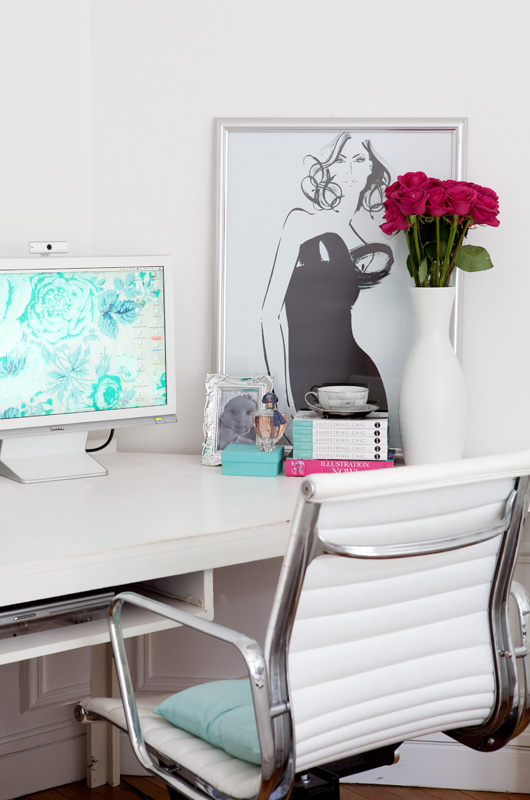 Kerrie's home office in Paris was in the corner of her bedroom, but it was a  sacrifice she was happy to make!