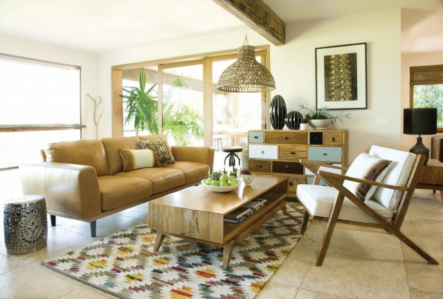 the Global sofa, Porto buffet, Sari coffee table and Sling chair 