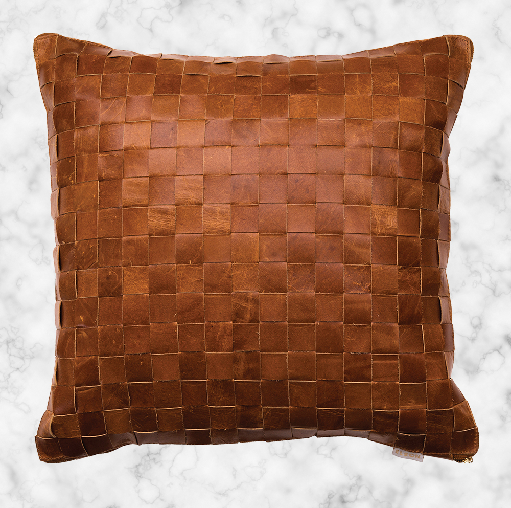 Tan-Leather-Woven-Cushion