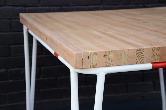 Bowling alley dining table by Rubble Designs