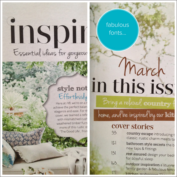Home Beautiful March 2013 fonts