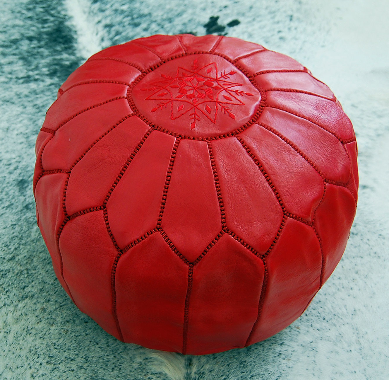 Table Tonic Moroccan Pouffe Red