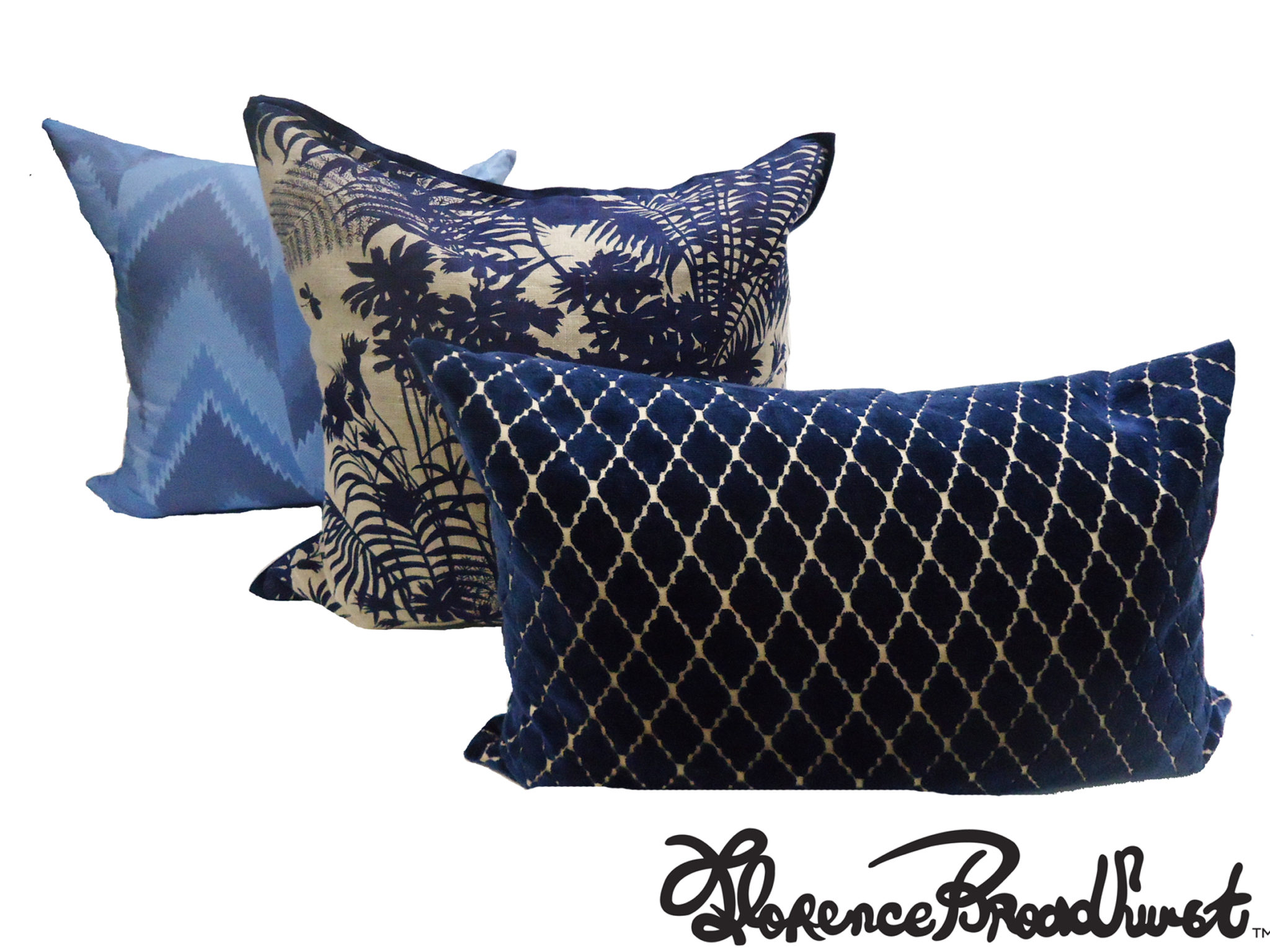 Florence Broadhurst cushions Rapee blue 1