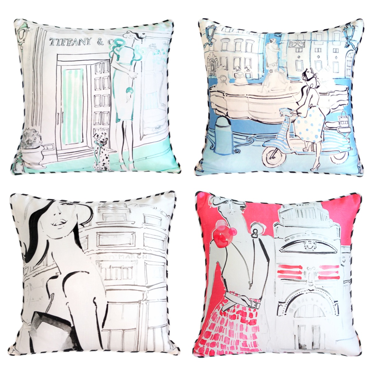 Miss Lou Lou cushions by Kerrie Hess for Brown Trading Co