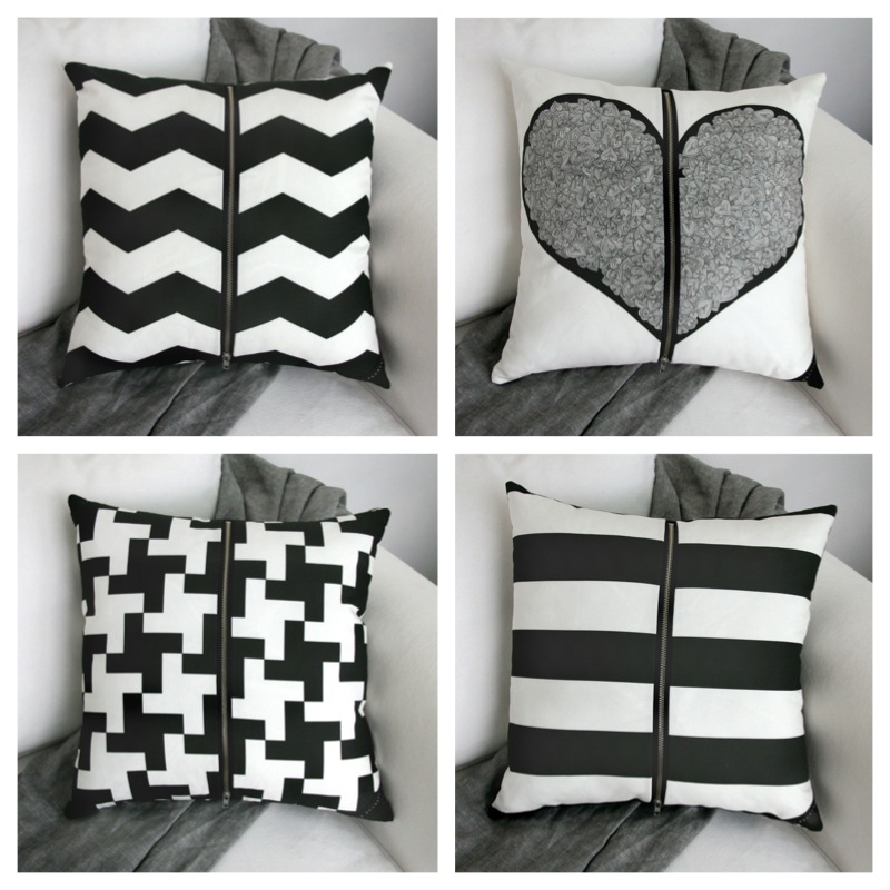 billy heckenberg black and white cushions