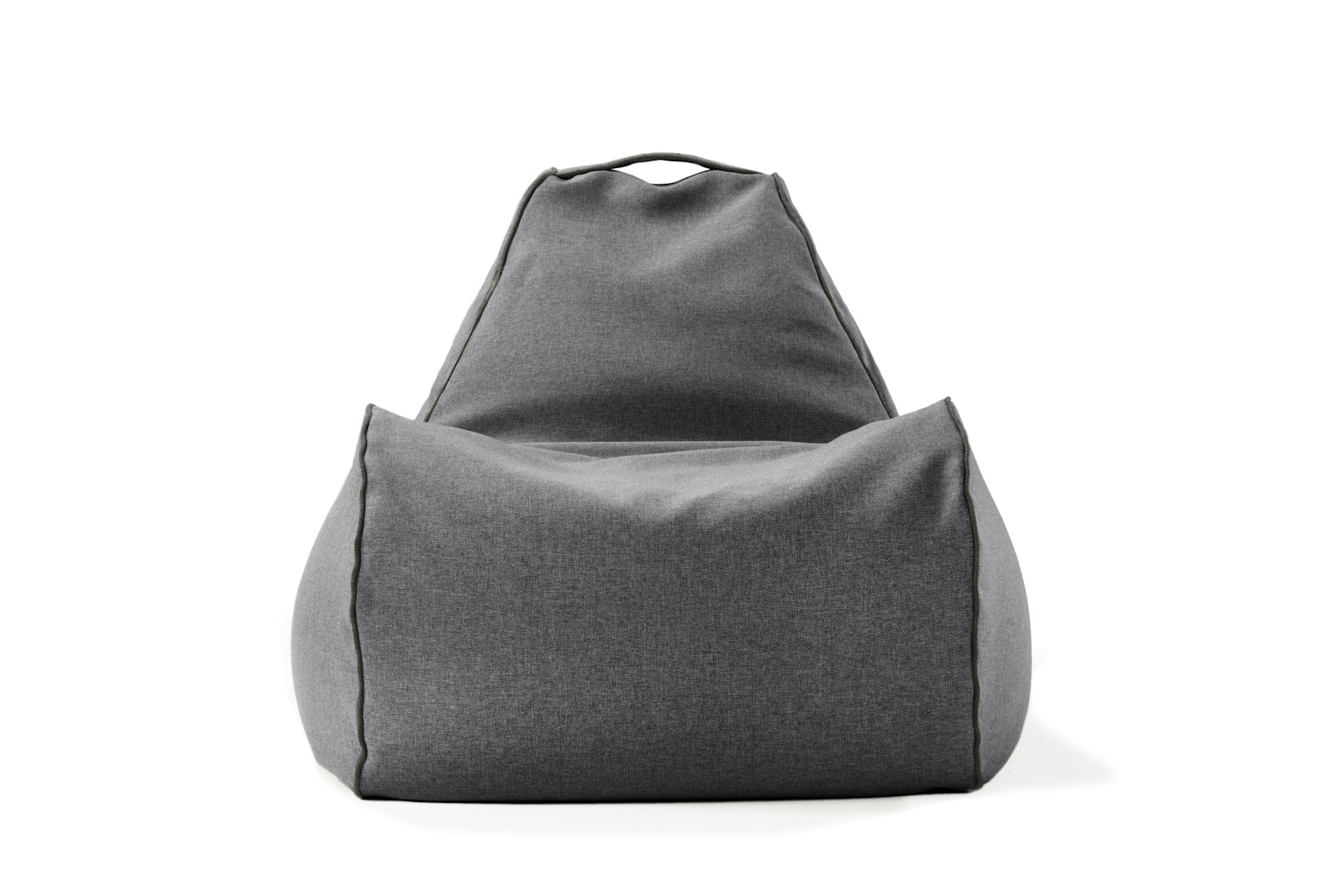 indoor bean bag chair front - graphite