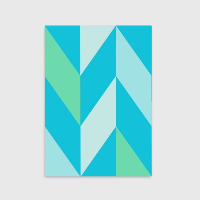 chevron-large-blue-art-print-unframed