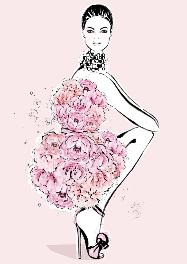 Peonies meet fashion in limited edition Megan Hess illustrations for ...