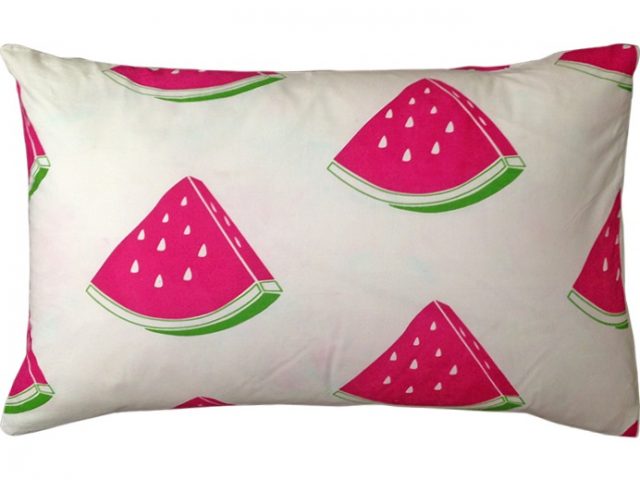 watermelon pink and green pillowcases