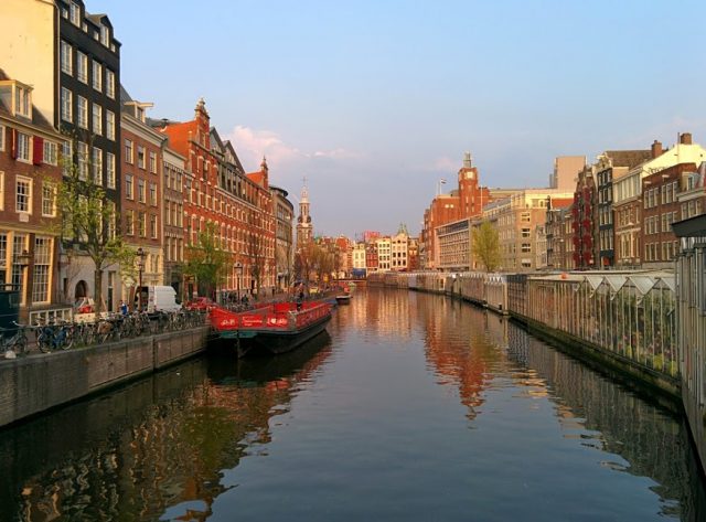 amsterdam canal sunset