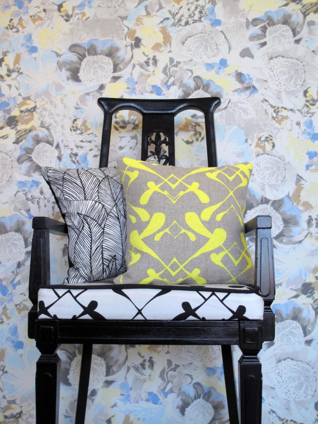 Six Hands Designer Dare range Paperflock in Wattle on chair