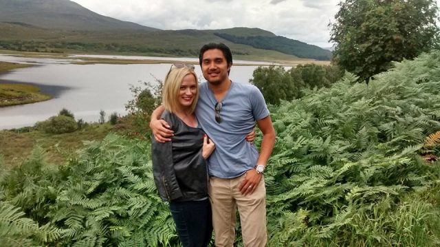Damian and I in the middle of nowhere in Scotland. A rare moment without rain!