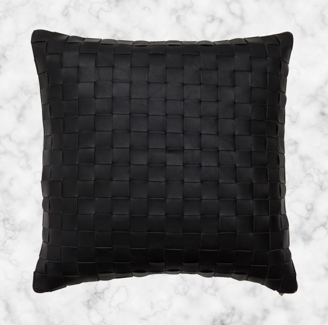 Black-Leather-Woven-Cushion