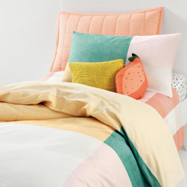 block colour quilt cover