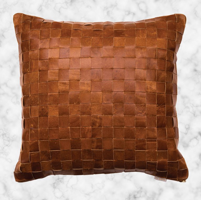 Win woven leather cushions from the new ELSON collection The