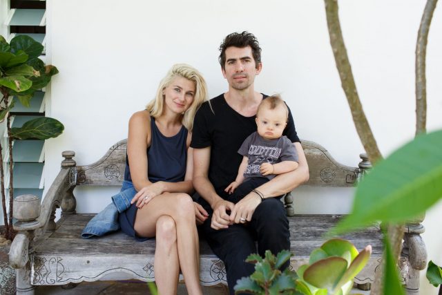 Nathan, Jaynie and baby Dare, at home in Cronulla