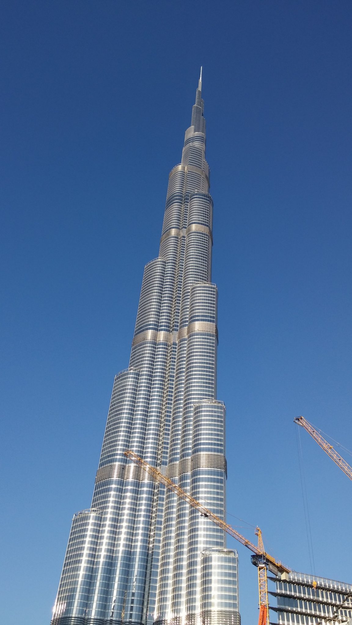The top of the Burj Khalifa. It is pretty much impossible to fit it all in one shot!