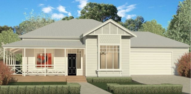 A rendering of the front of the house