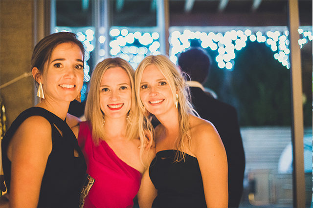 Bridesmaid Julia Morris (left), the bride (right) and I