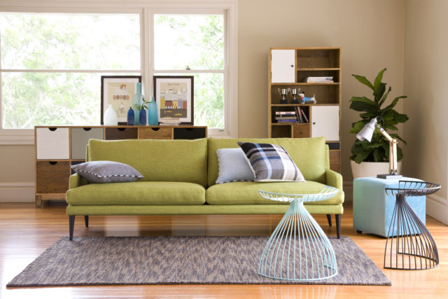 Decker sofa and Porto shelf unit