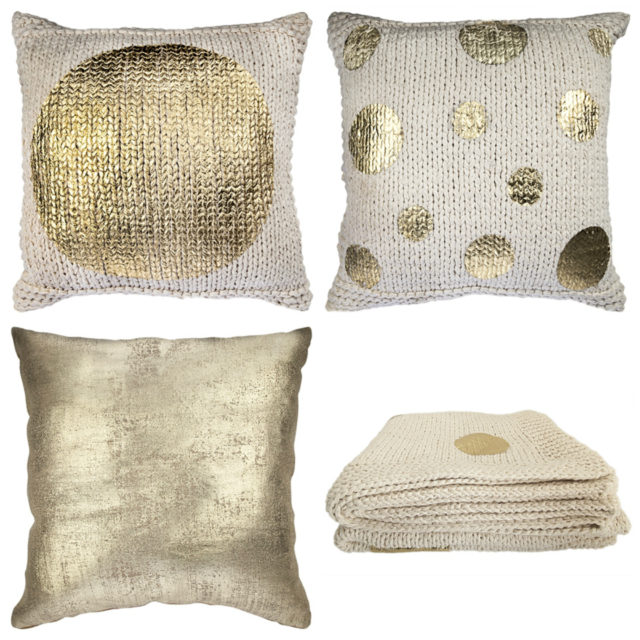 freedom gilt cushions throw gold