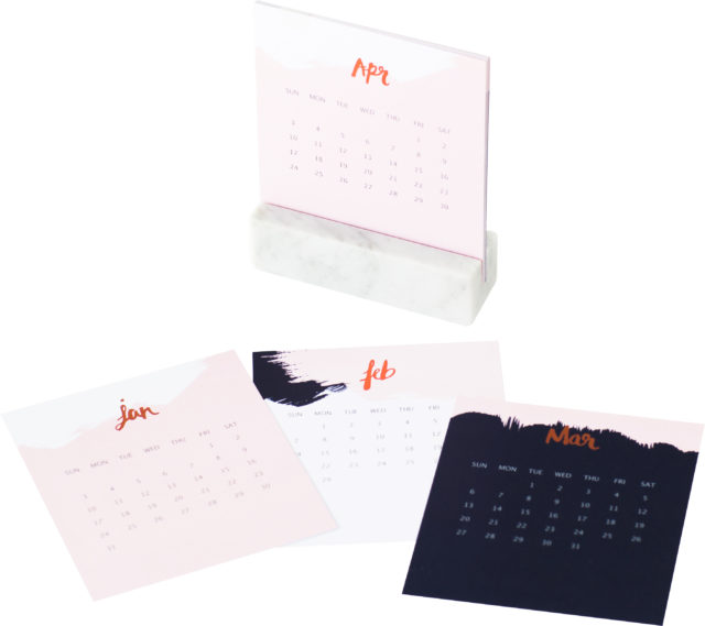 2016 Marble desktop Calendar. blushingconfetti.com $39.95_2