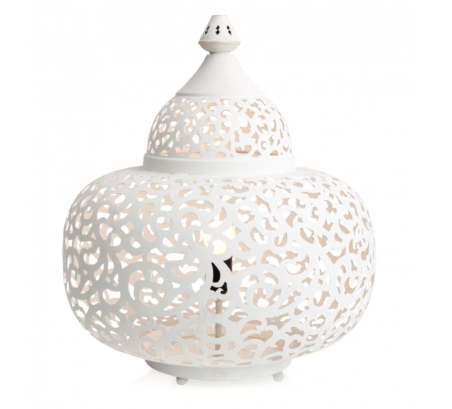 Iron Matki Jali Table Lamp White - INTERIORS ONLINE