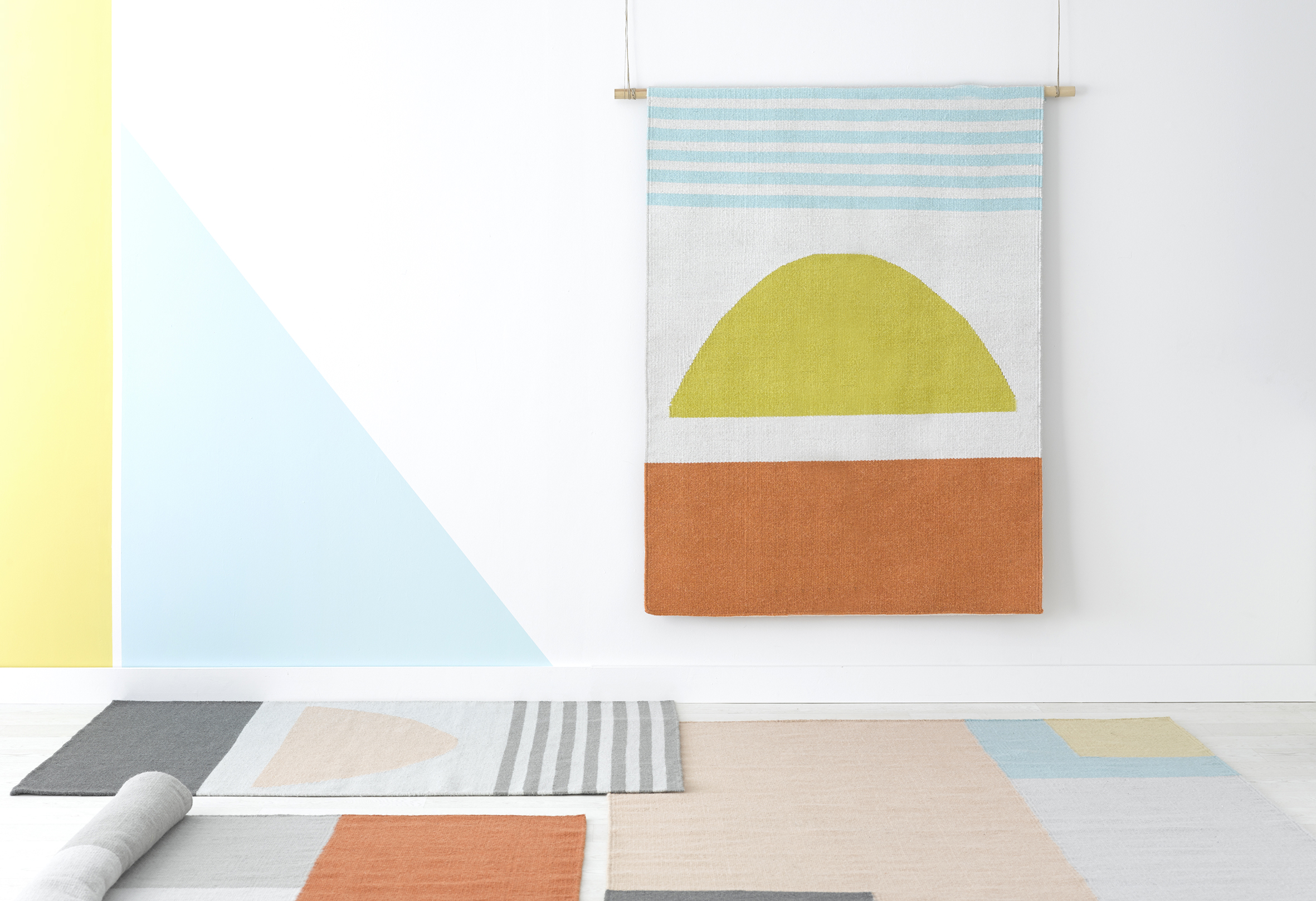 Design Kid's carpet rug kid's room Stars & Hearts Yellow Orange 100x140 cm