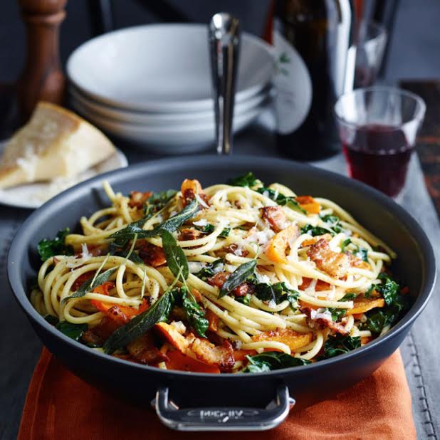 Bucatini-with-Bacon-Kale-and-Winter-Squash
