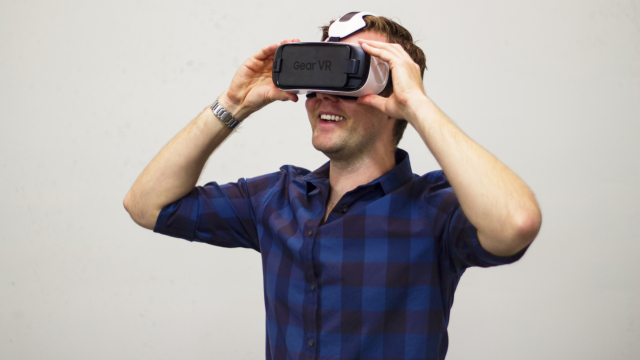 Metricon Virtual Reality head set in use