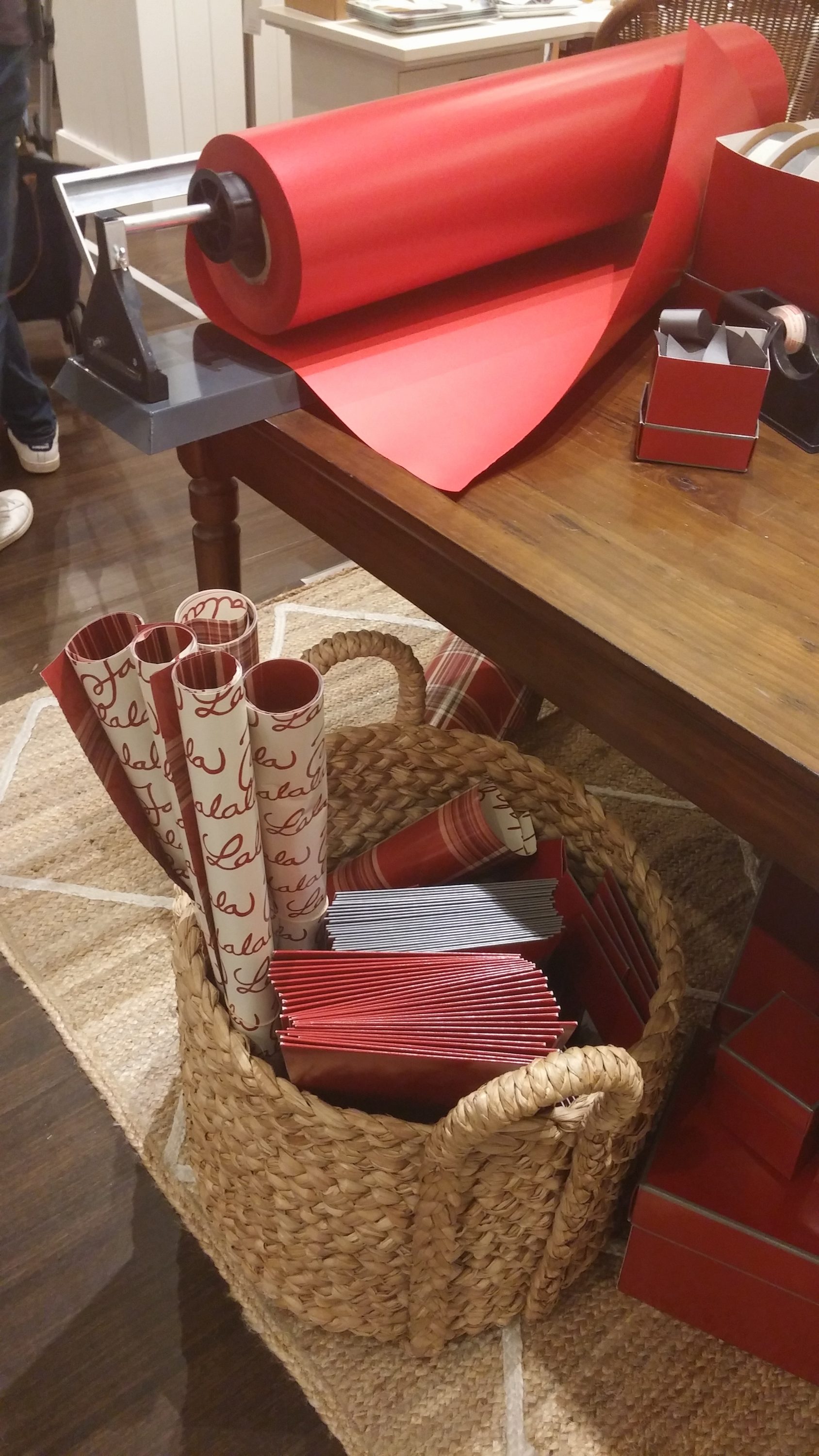 Gift wrapping station at Pottery Barn Chatswood Chase