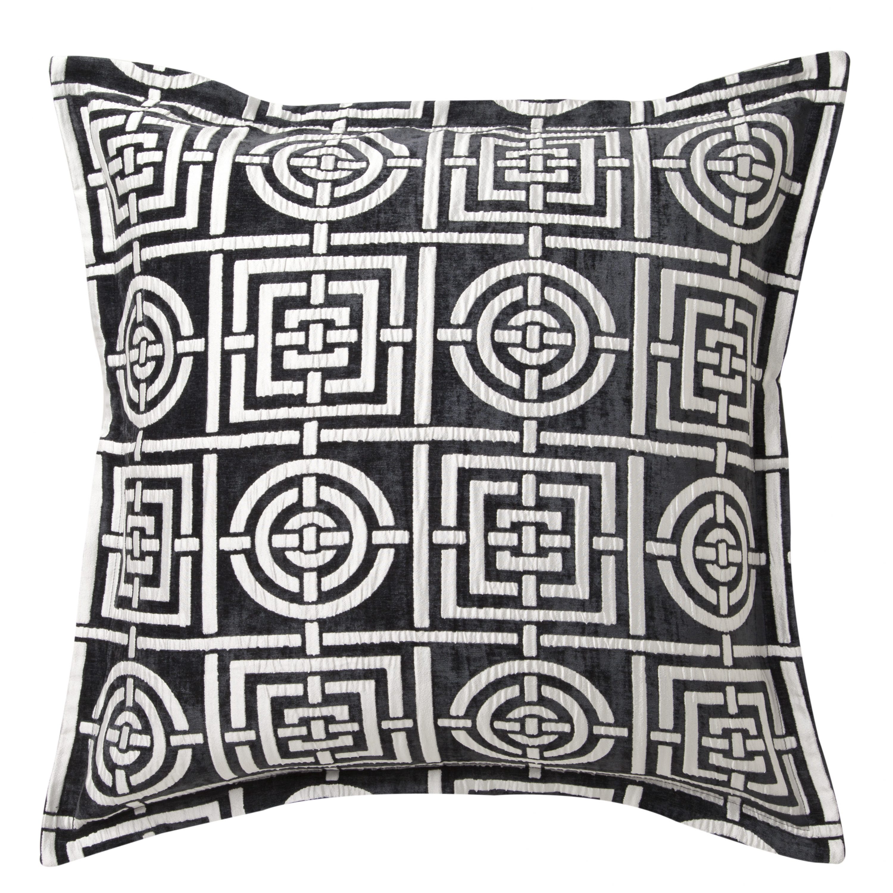 Circles & Squares Charcoal Euro