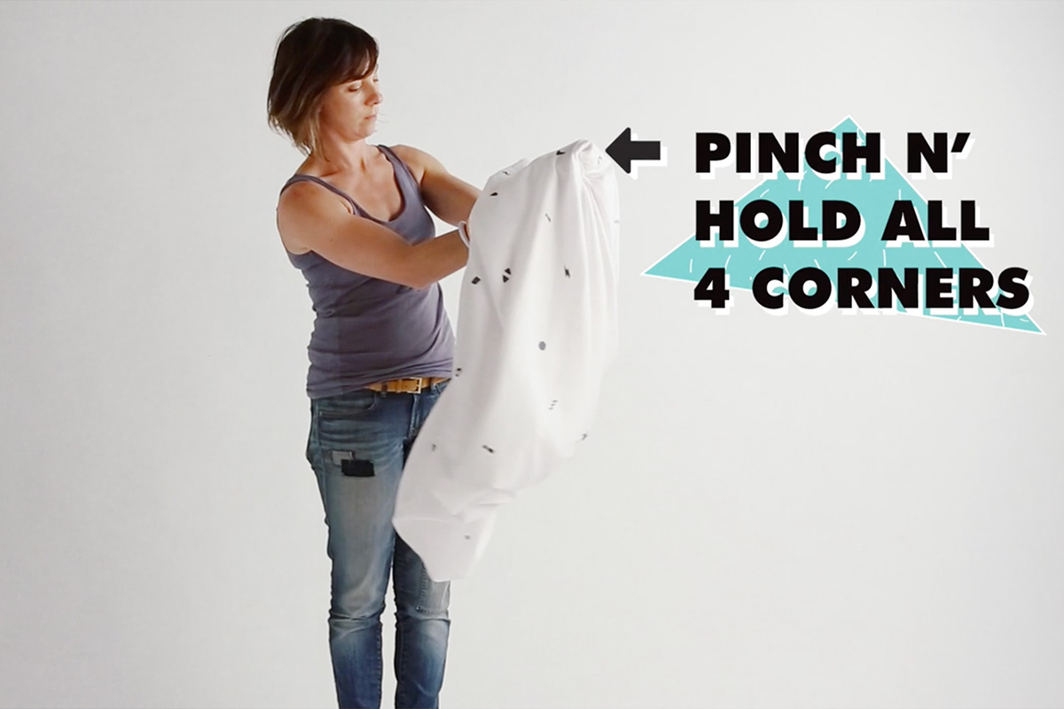How to Fold a fitted sheet into a perfect square The Interiors Addict