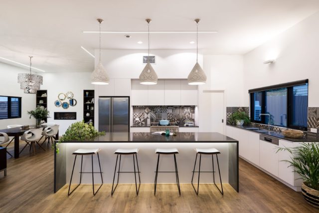 White Pebble House modernist kitchen