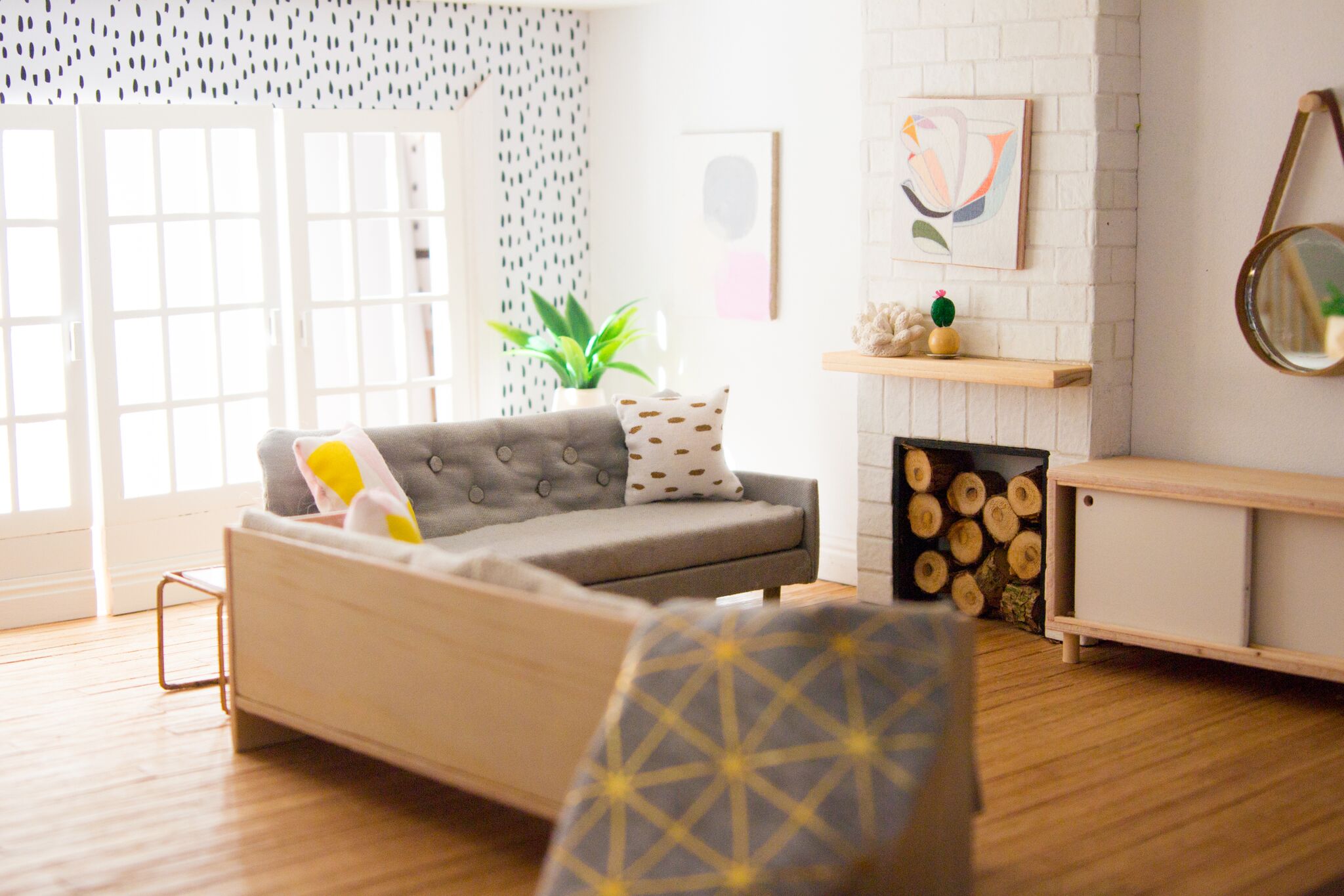 modern dollhouse living room