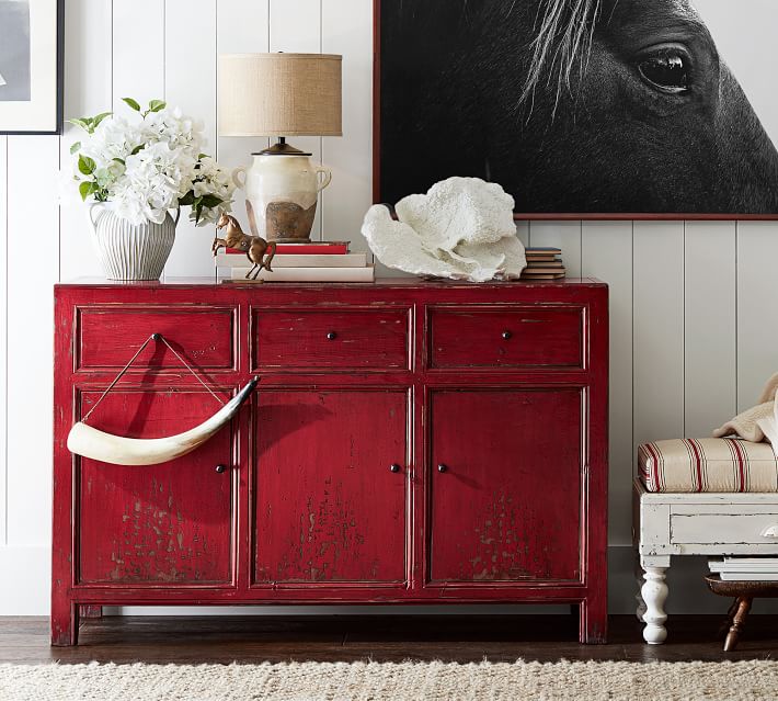 pottery barn red desk