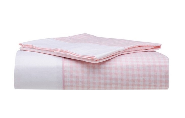 My House gingham sheet set pink