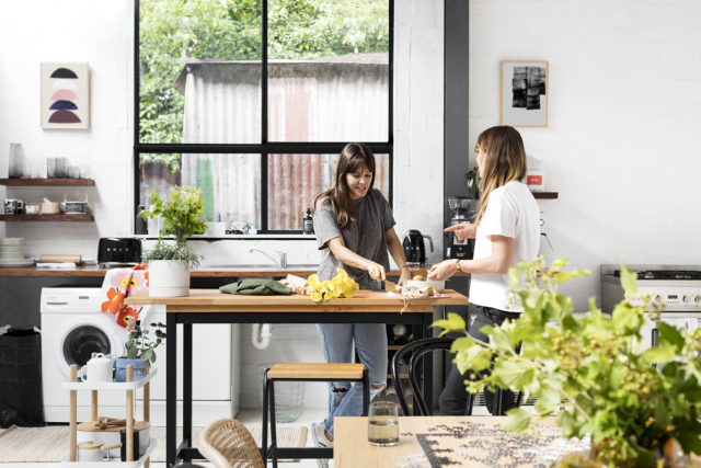 Multi-purpose kitchen with greenery