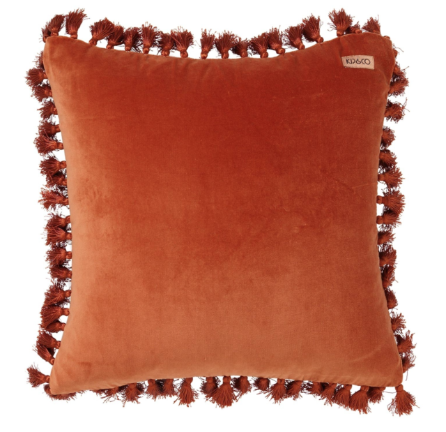 Kip & Co velvet cushion with fringing