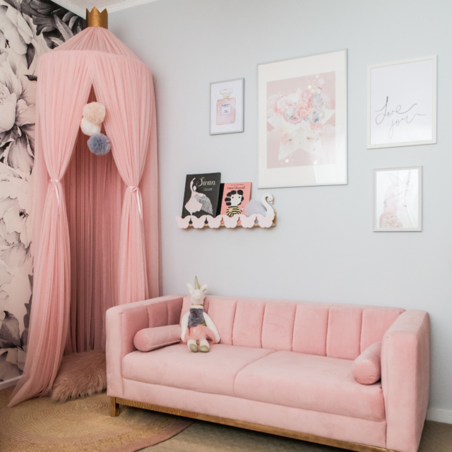 Pink velvet lounge