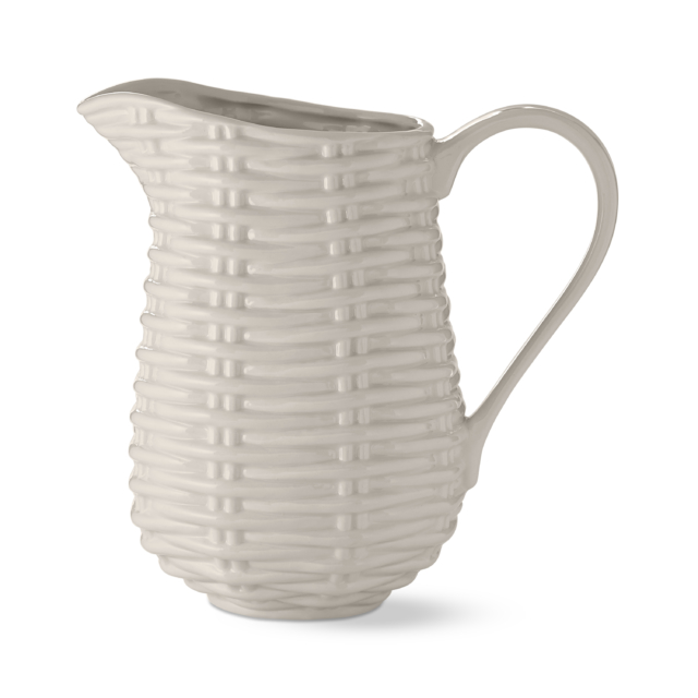 White basketweave pitcher