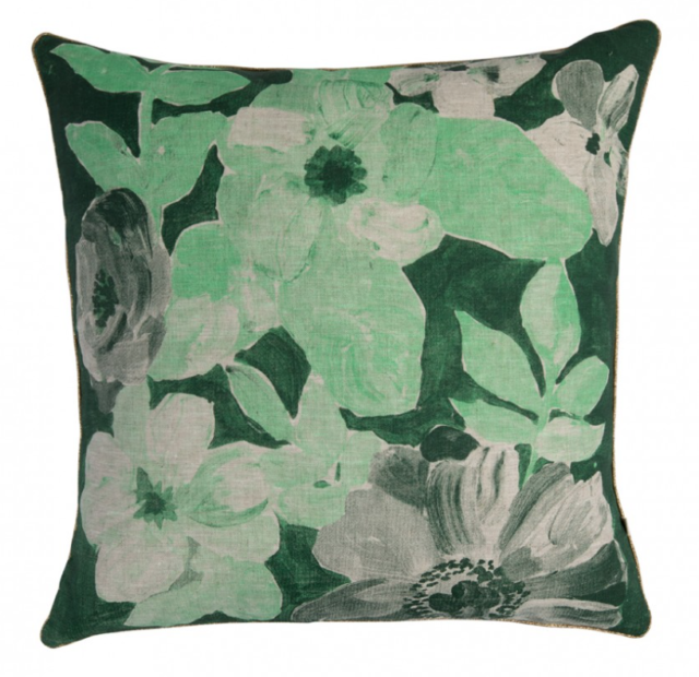 Bonnie & Neil green cushion