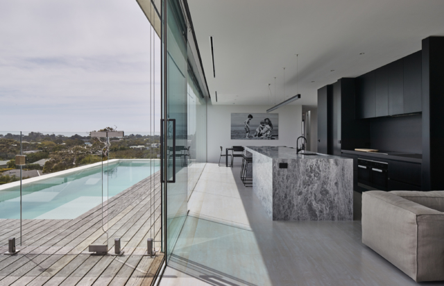 Kitchen and pool