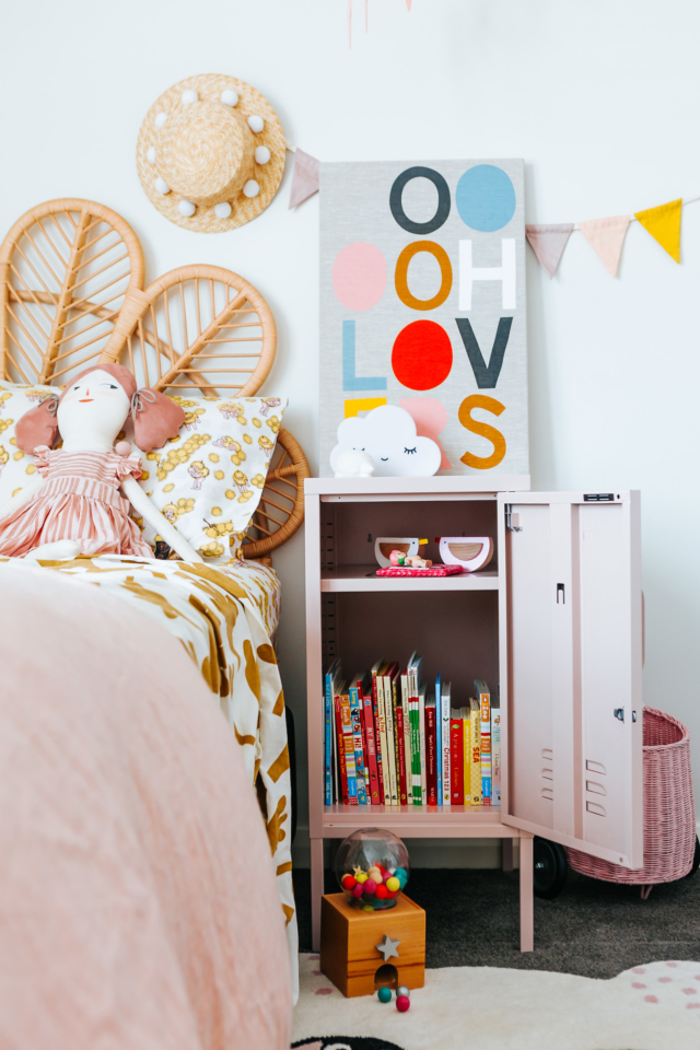 Mustard blush locker bedside