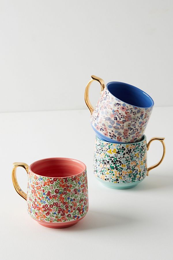 Anthropologie Liberty print mugs