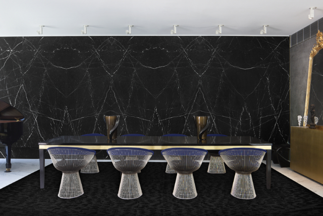 The Domain St project features the rare nero marquina marble too