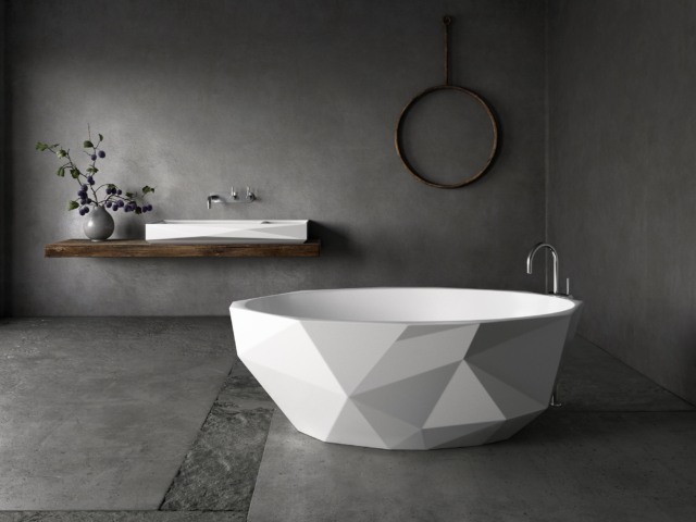 The apaiser Kelly Hoppen Bijoux integrated basin and free-standing bath