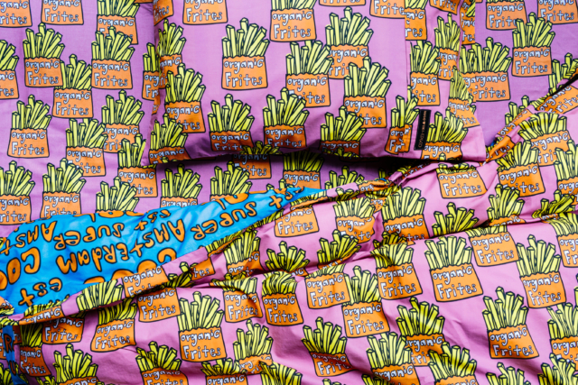 Kip&Co X Hugo Loves Tiki 'Amsterdam' and 'Organic Frites' print bedding