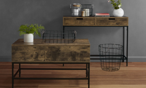 Industrial console and coffee table