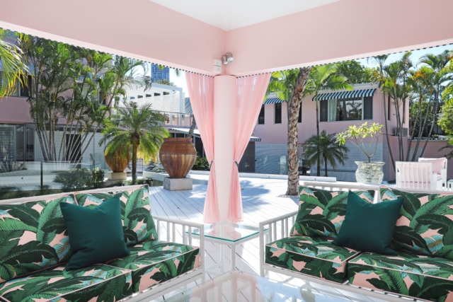 Pink resort house